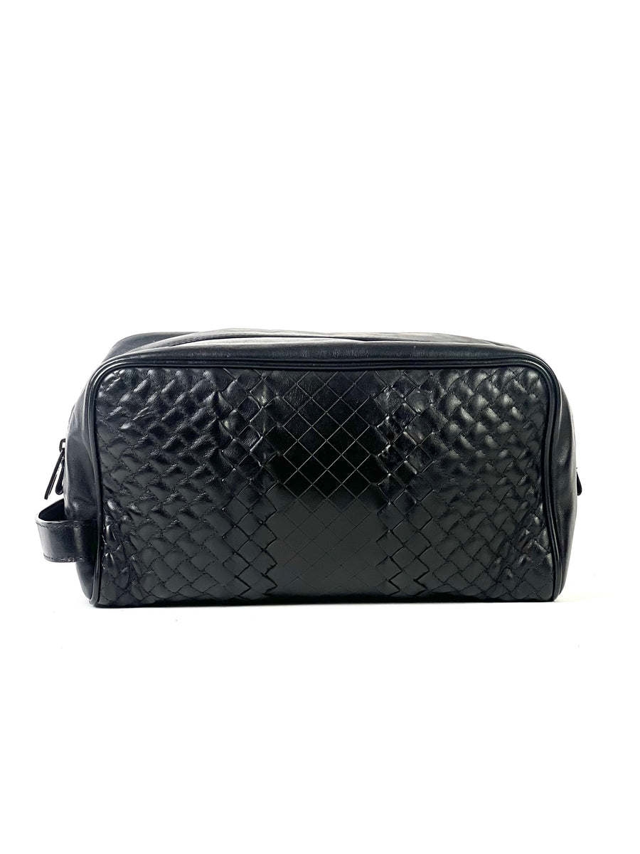 Bottega Veneta Intrecciato Black Toiletry Pouch