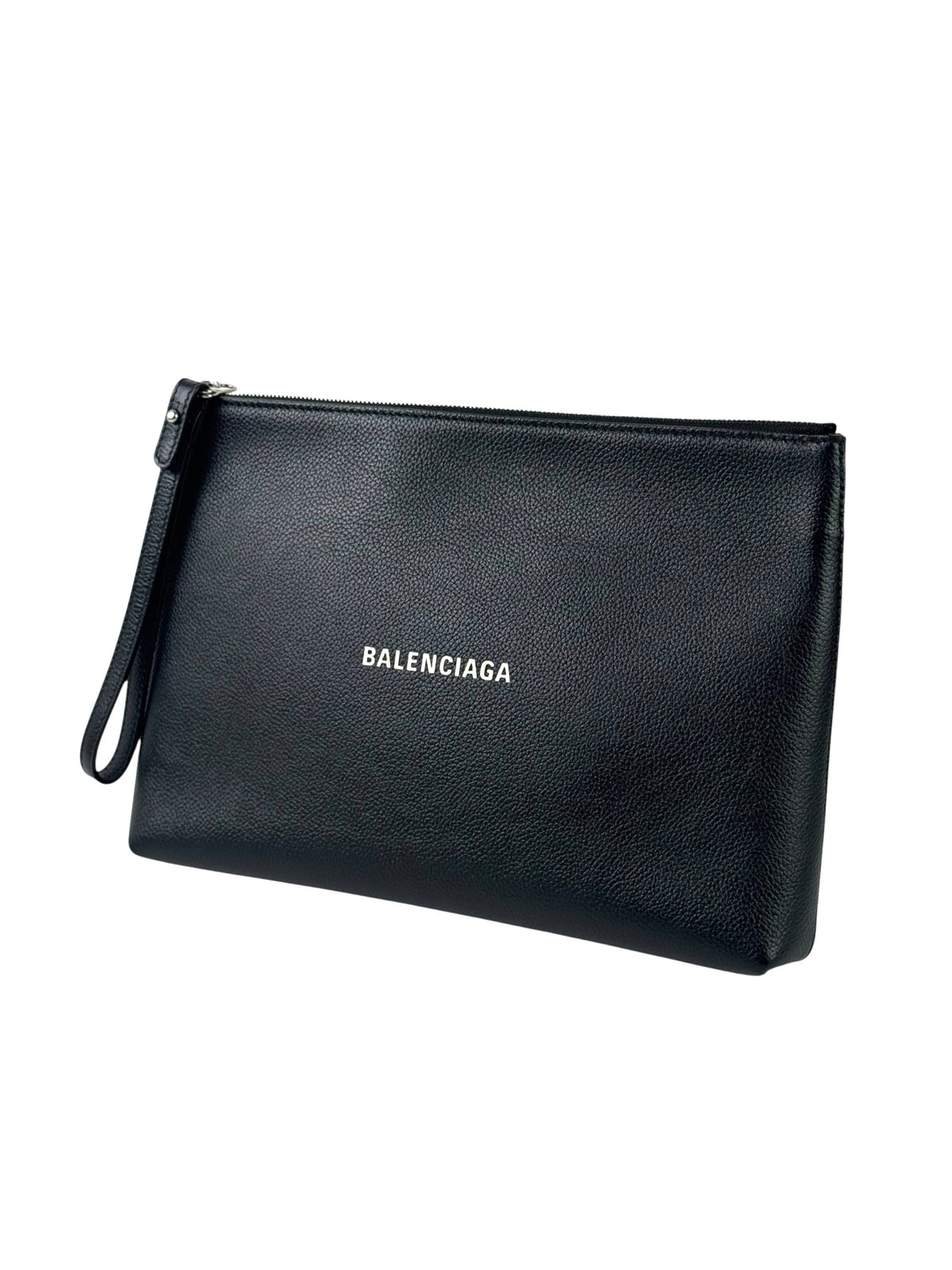 Balenciaga Grain Leather Logo Pochette
