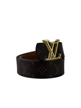 Louis Vuitton Gold Buckle Monogram Macassar Reversible Belt 5