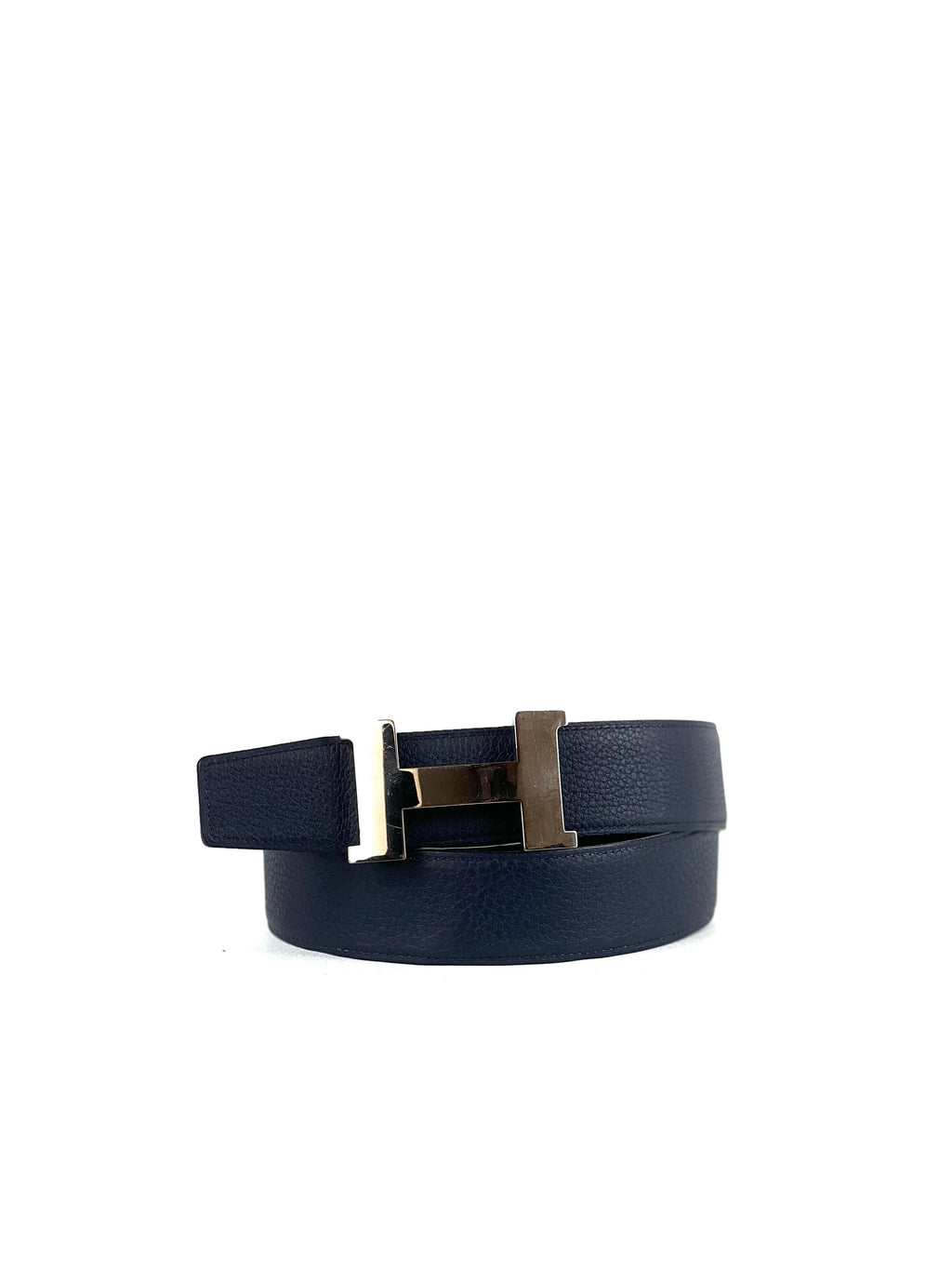Hermes Constance H Silver Buckle Reversible Grey Belt