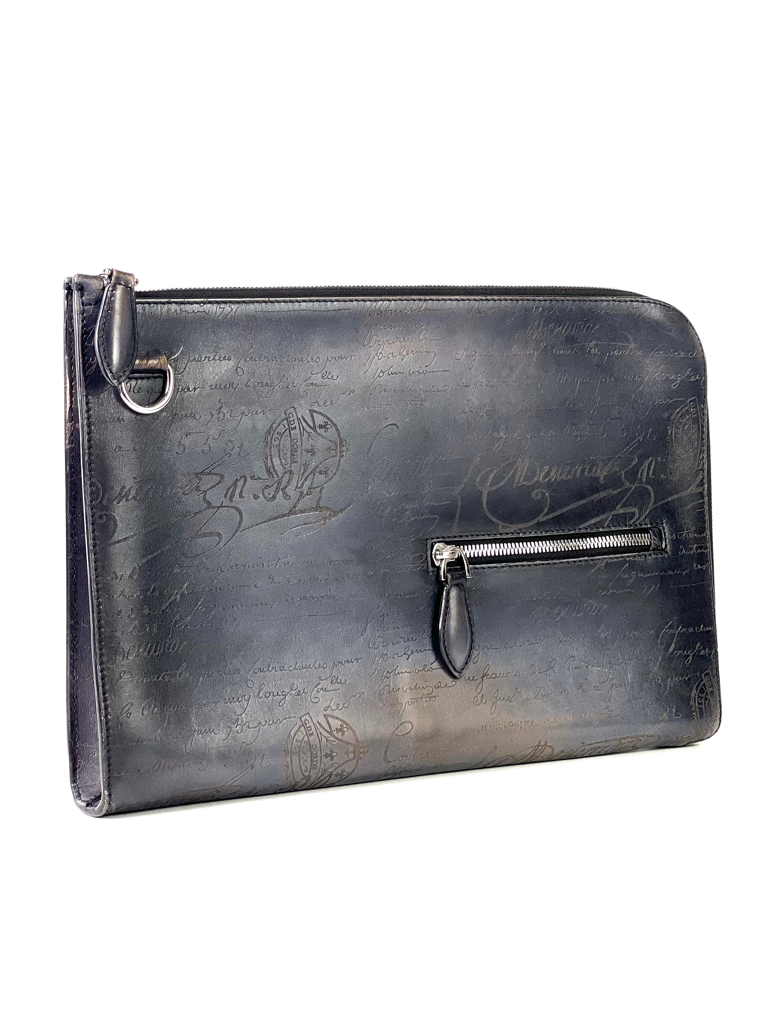 Berluti Scritto Nino GM Zipped Jour Clutch