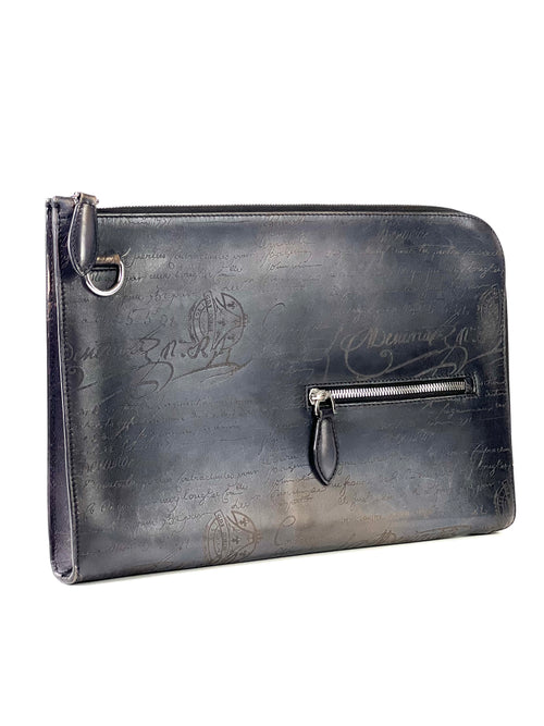 Berluti Scritto Nino GM Zipped Jour Clutch