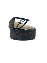 Brioni Logo Crocodile Leather Belt 1