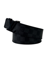 Louis Vuitton Initial Logo Black Buckle Damier Graphite Belt 5