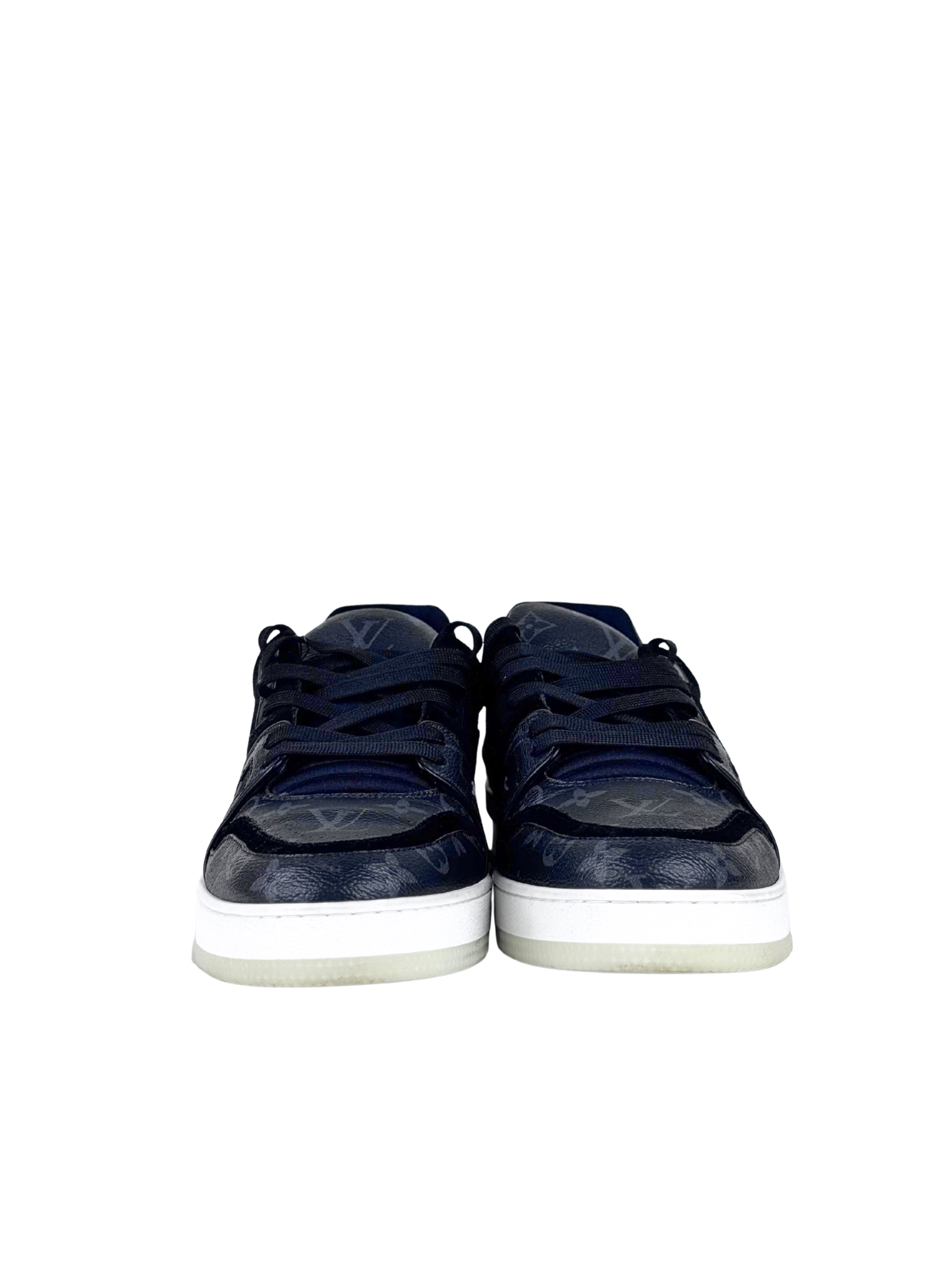 Louis Vuitton Eclipse Monogram Black Suede Trainer Sneakers