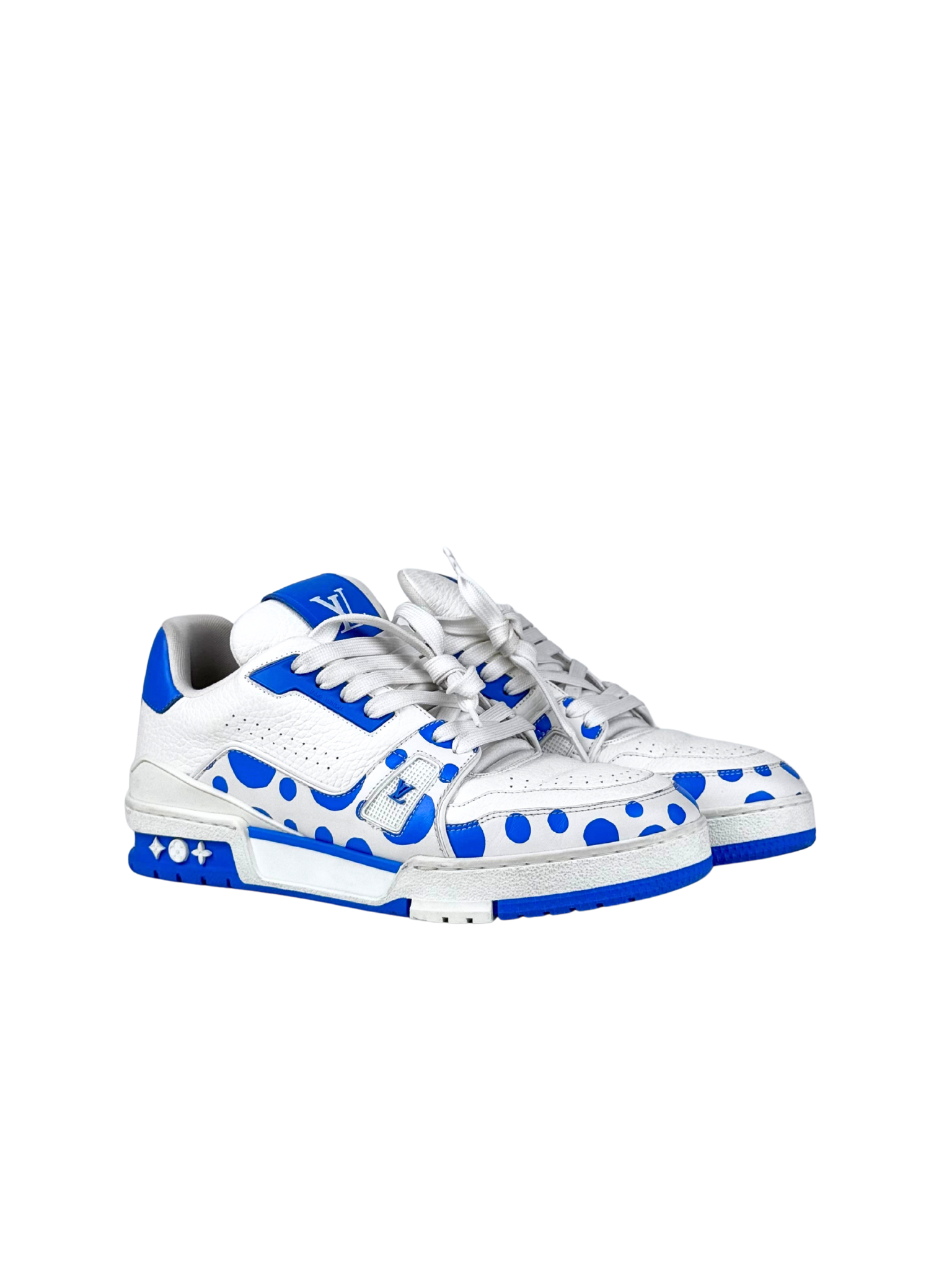 Louis Vuitton X Yayoi Kusuma Blue White Trainer Sneakers