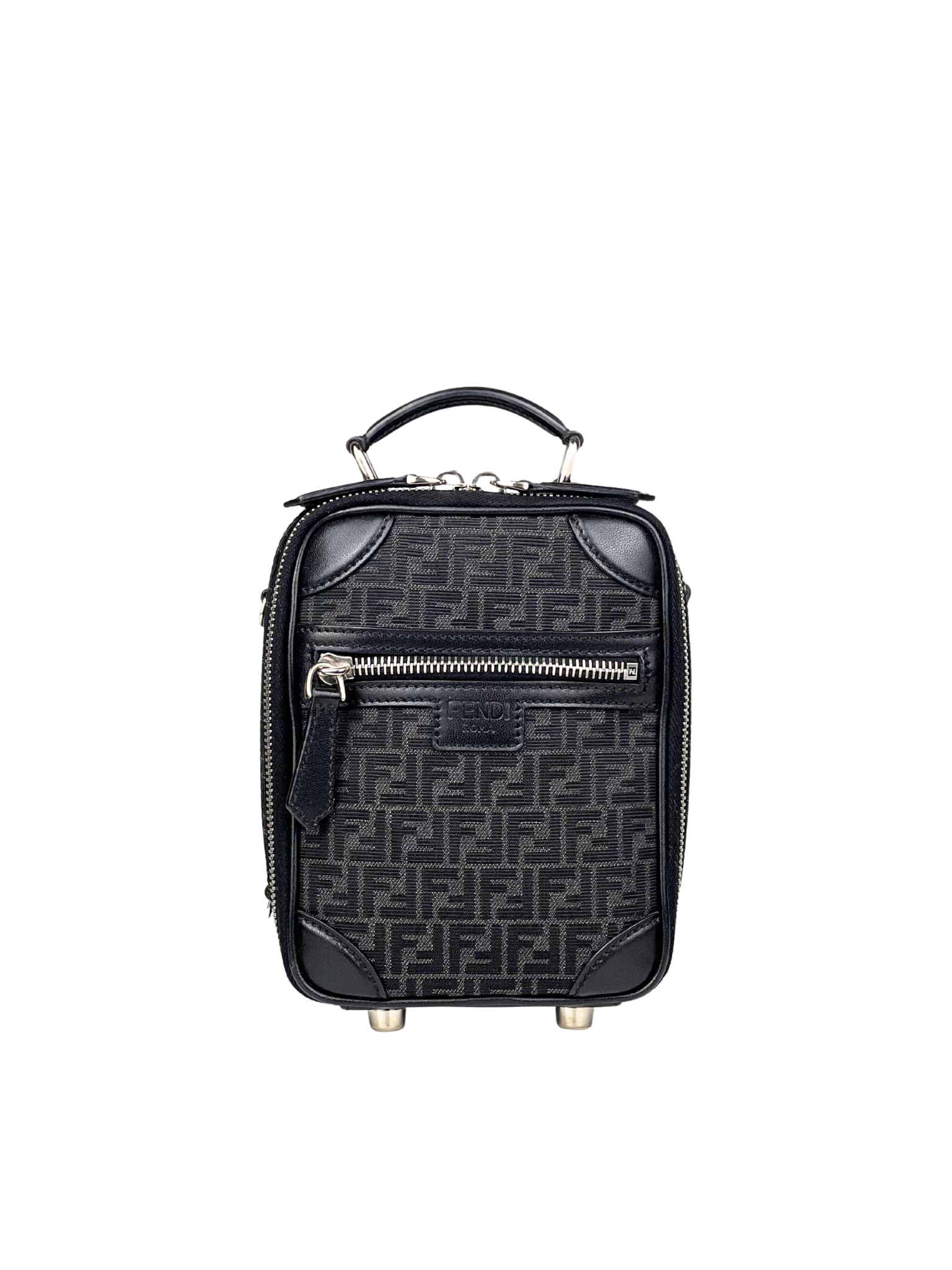 Fendi FF Logo Mini Troley Jacquard Slingbag