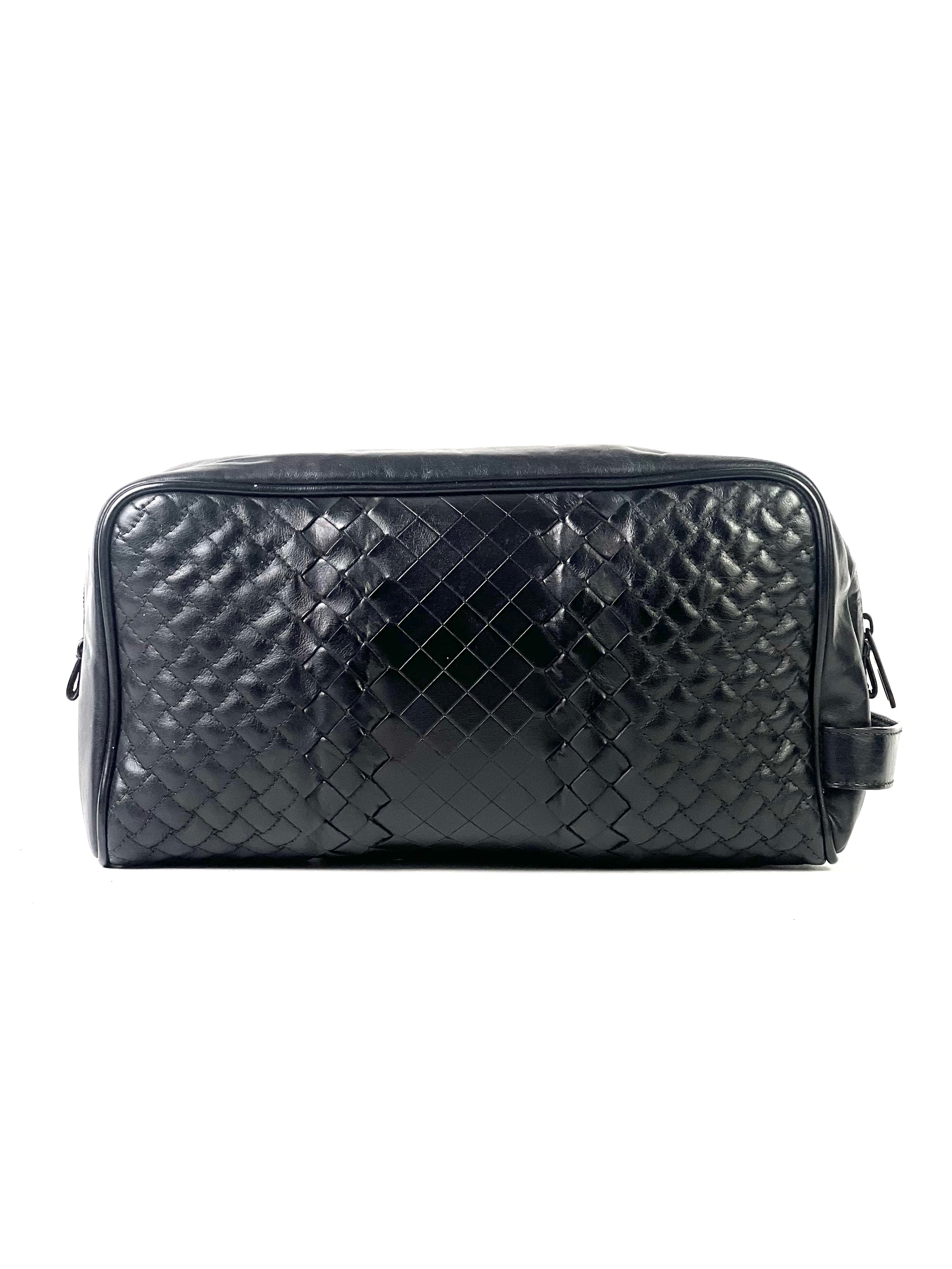 Bottega Veneta Intrecciato Black Toiletry Pouch