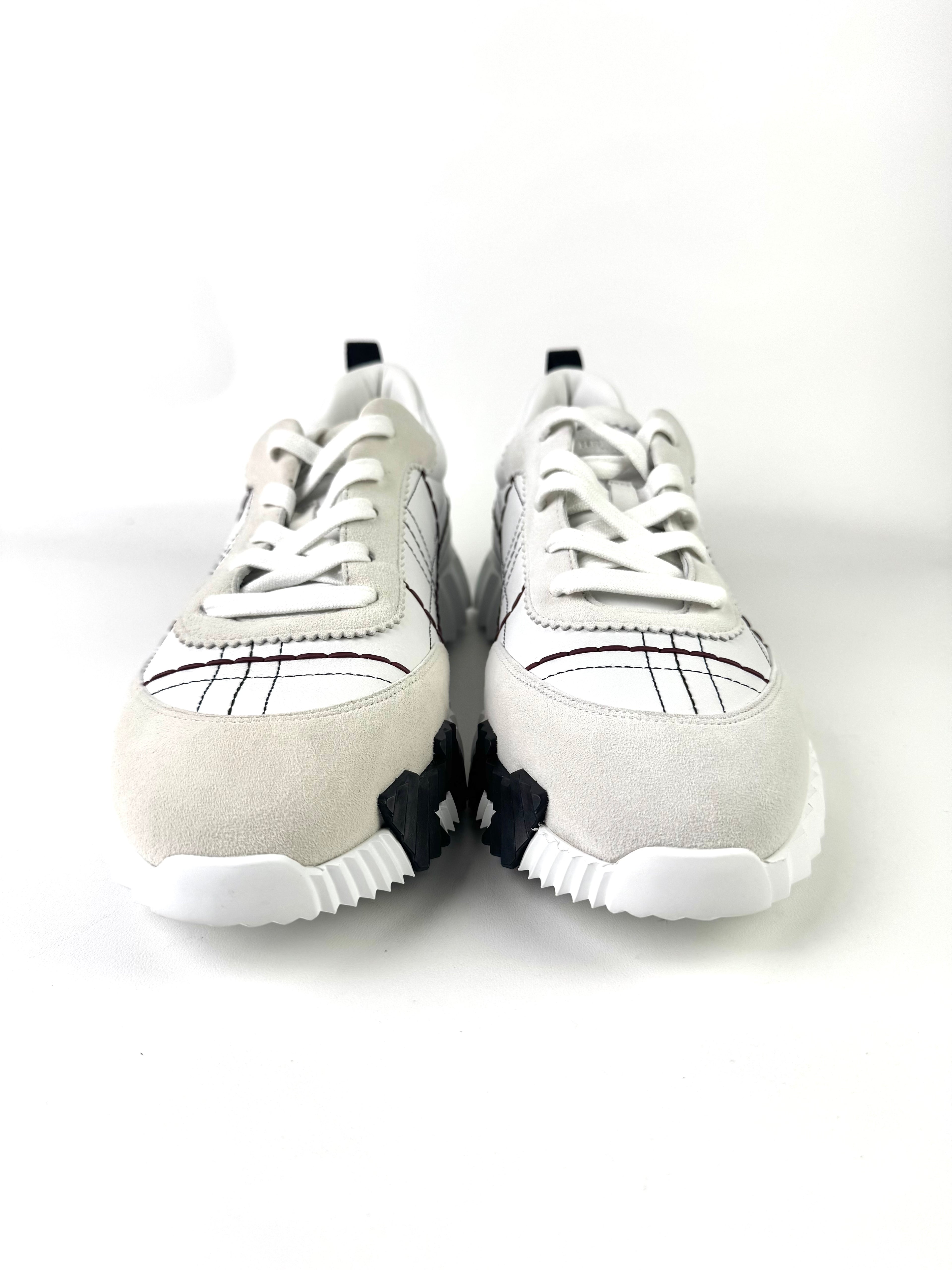 Hermès Bouncing Stitch White Leather Sneakers