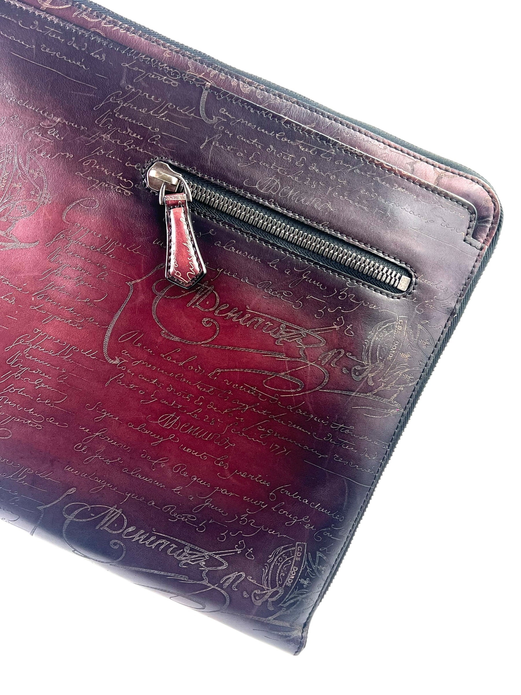 Berluti Scritto Red Document Case Bag