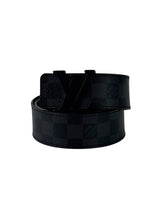 Louis Vuitton Initial Logo Black Buckle Damier Graphite Belt 1