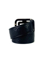 Bvlgari Logo Embossed Black Leather Belt 4