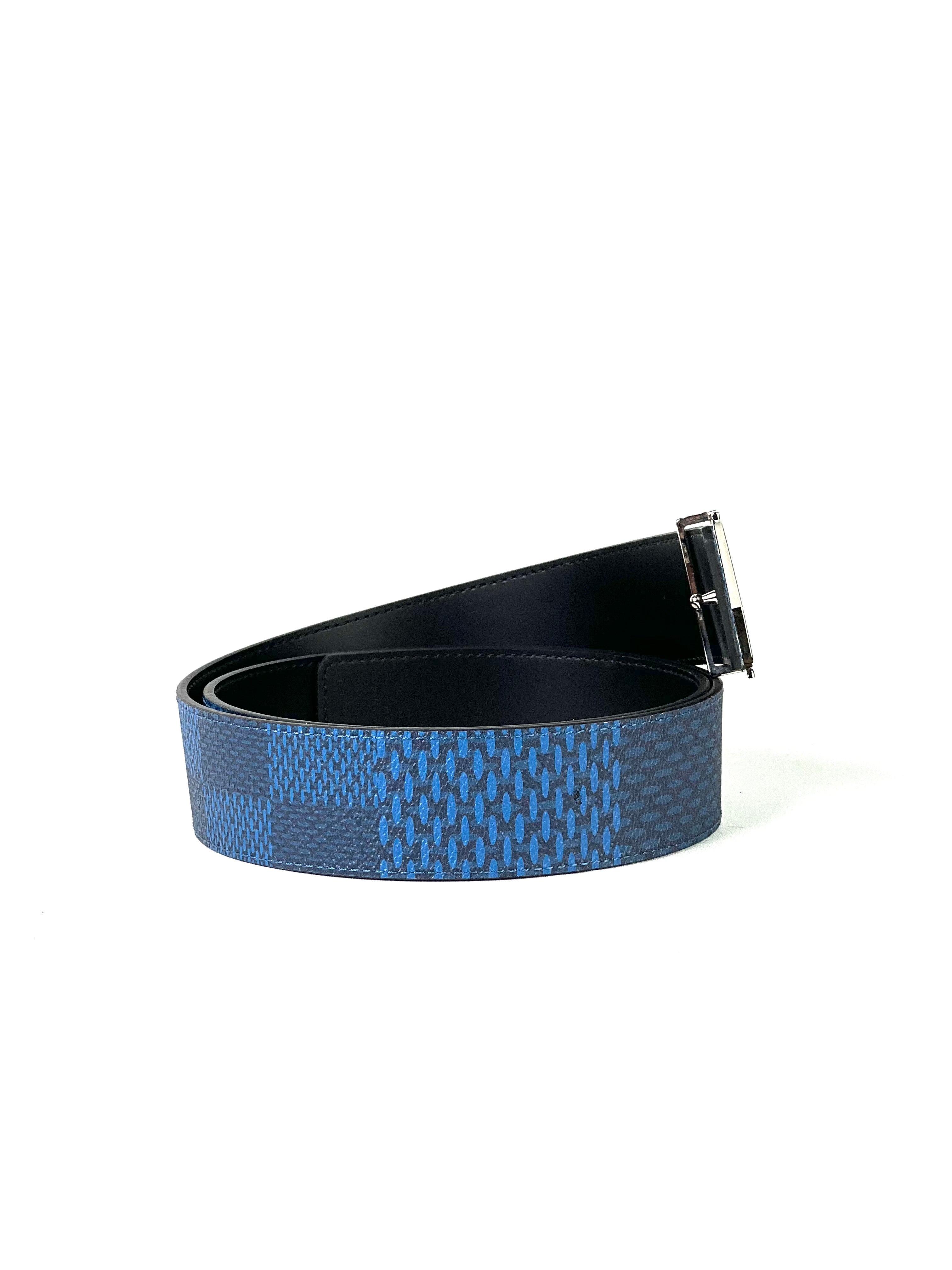 Louis Vuitton Initial 40MM Logo Damier Blue Belt
