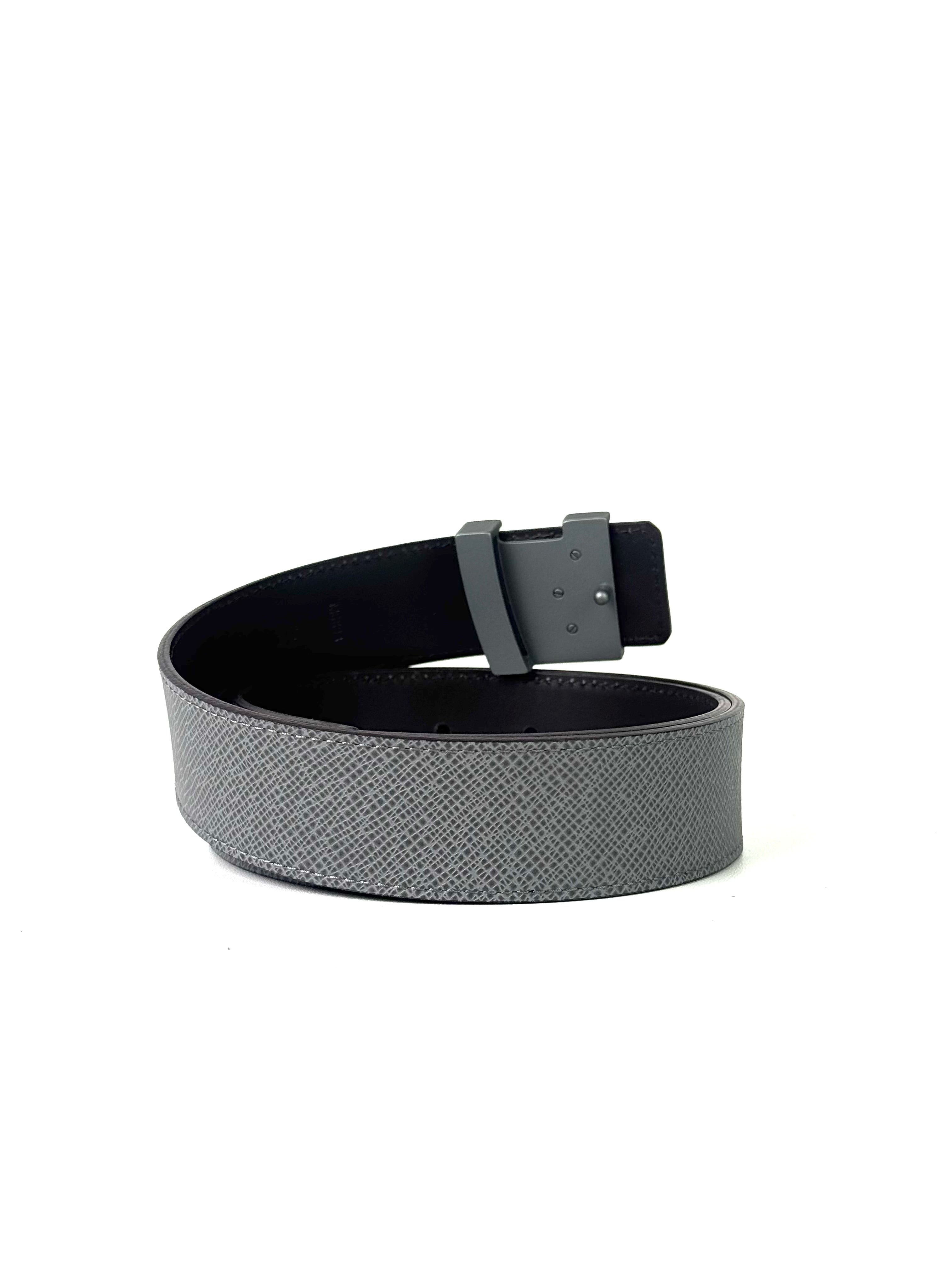 Louis Vuitton Initial Logo Taiga Grey Belt