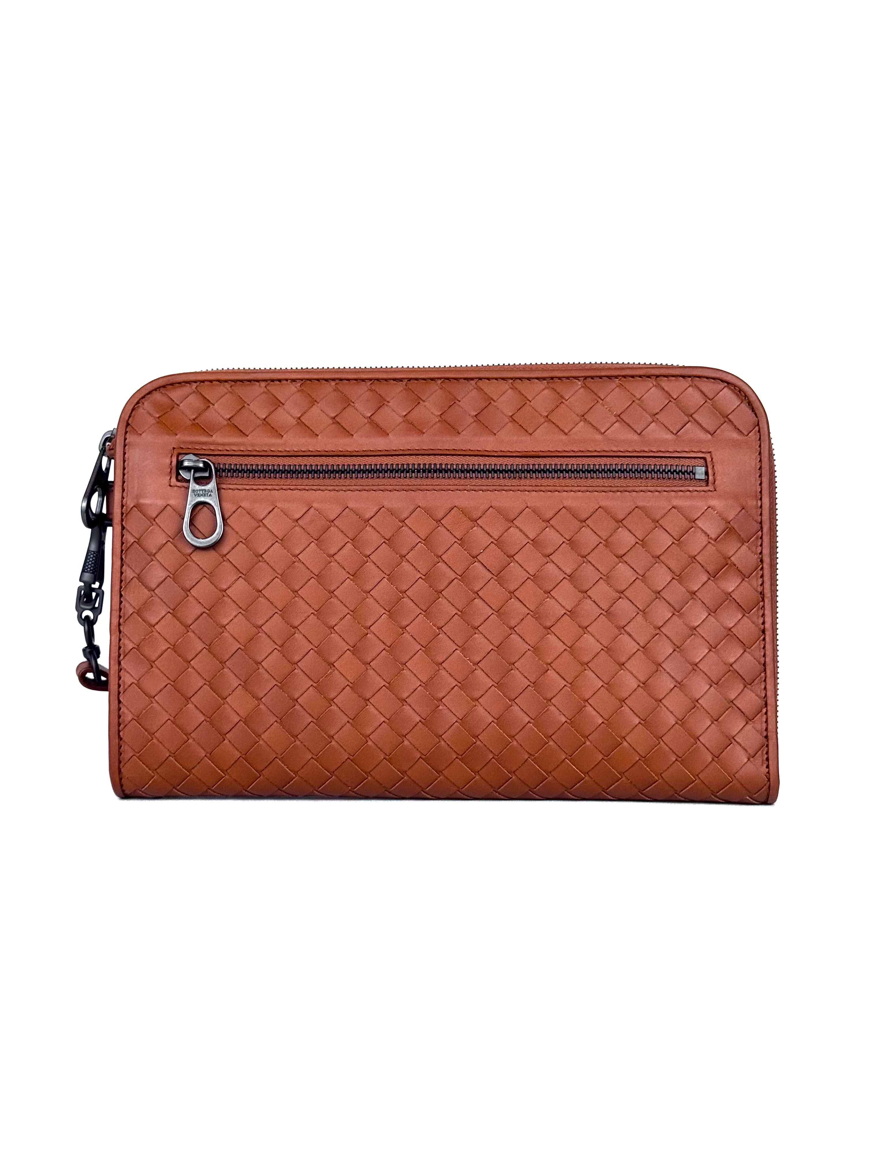 Bottega Veneta Vitelo Brown Clutch