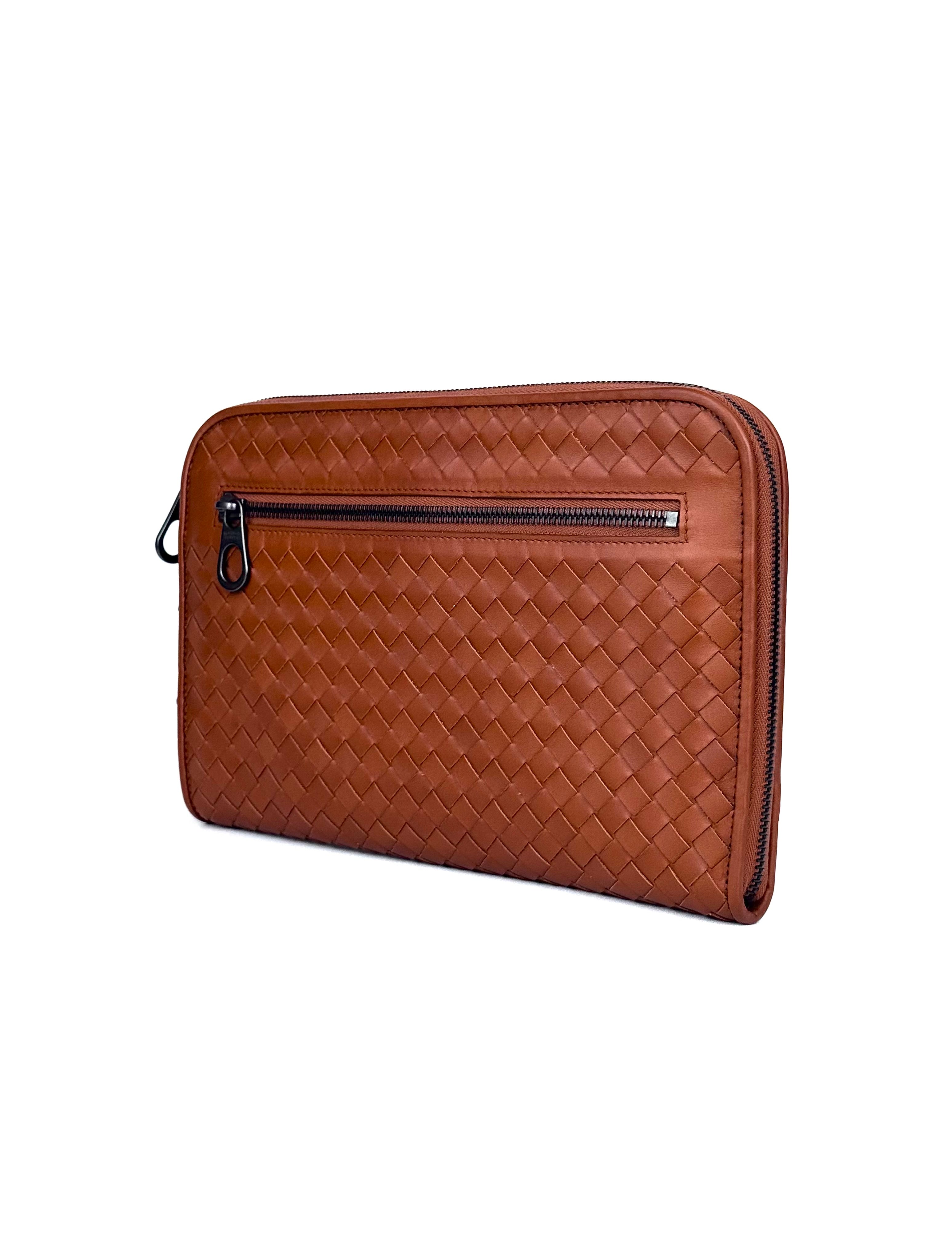 Bottega Veneta Vitelo Brown Clutch