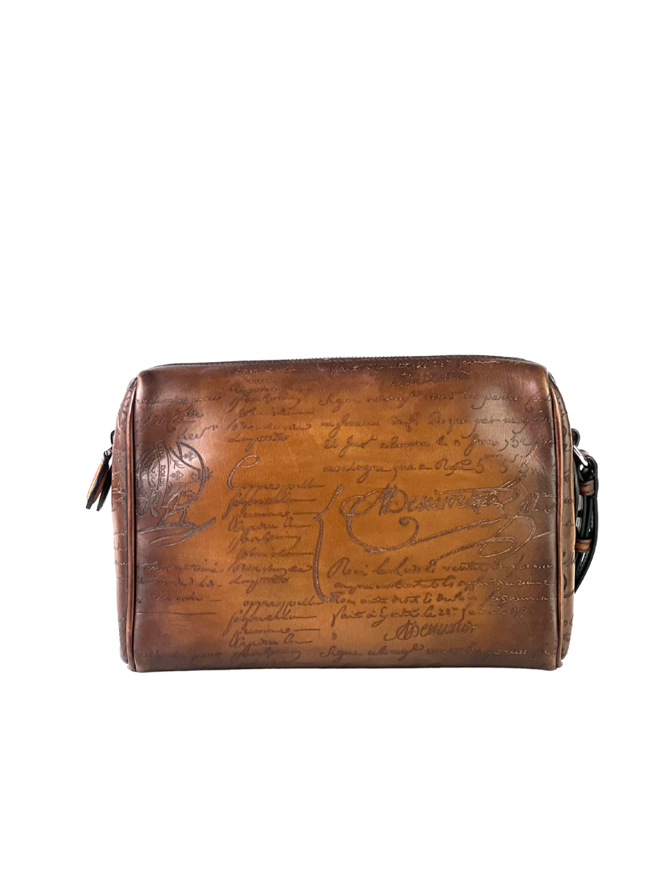 Berluti Rosewood Scritto Brown Clutch