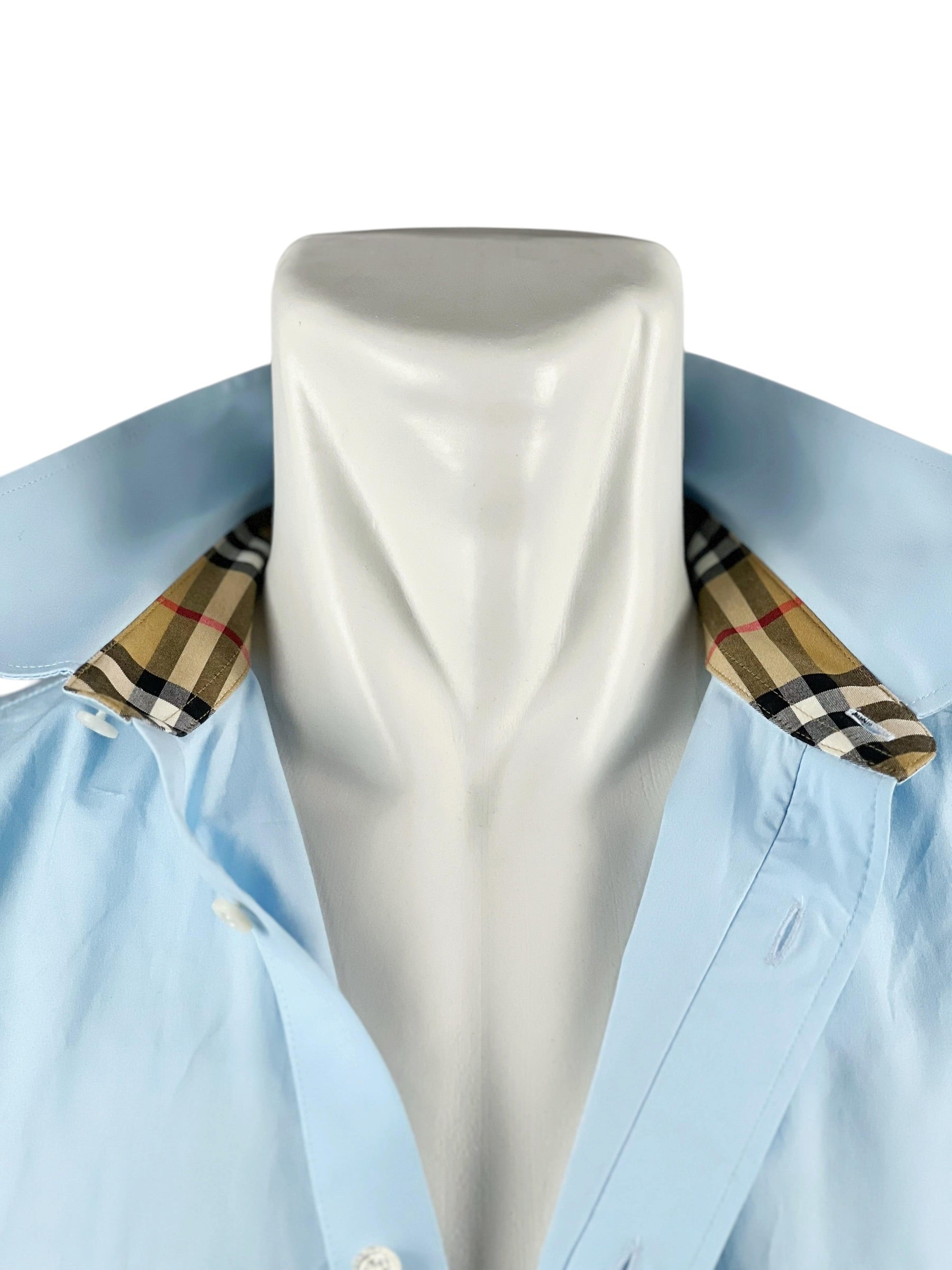 Burberry B Pocket Check Blue Shirt
