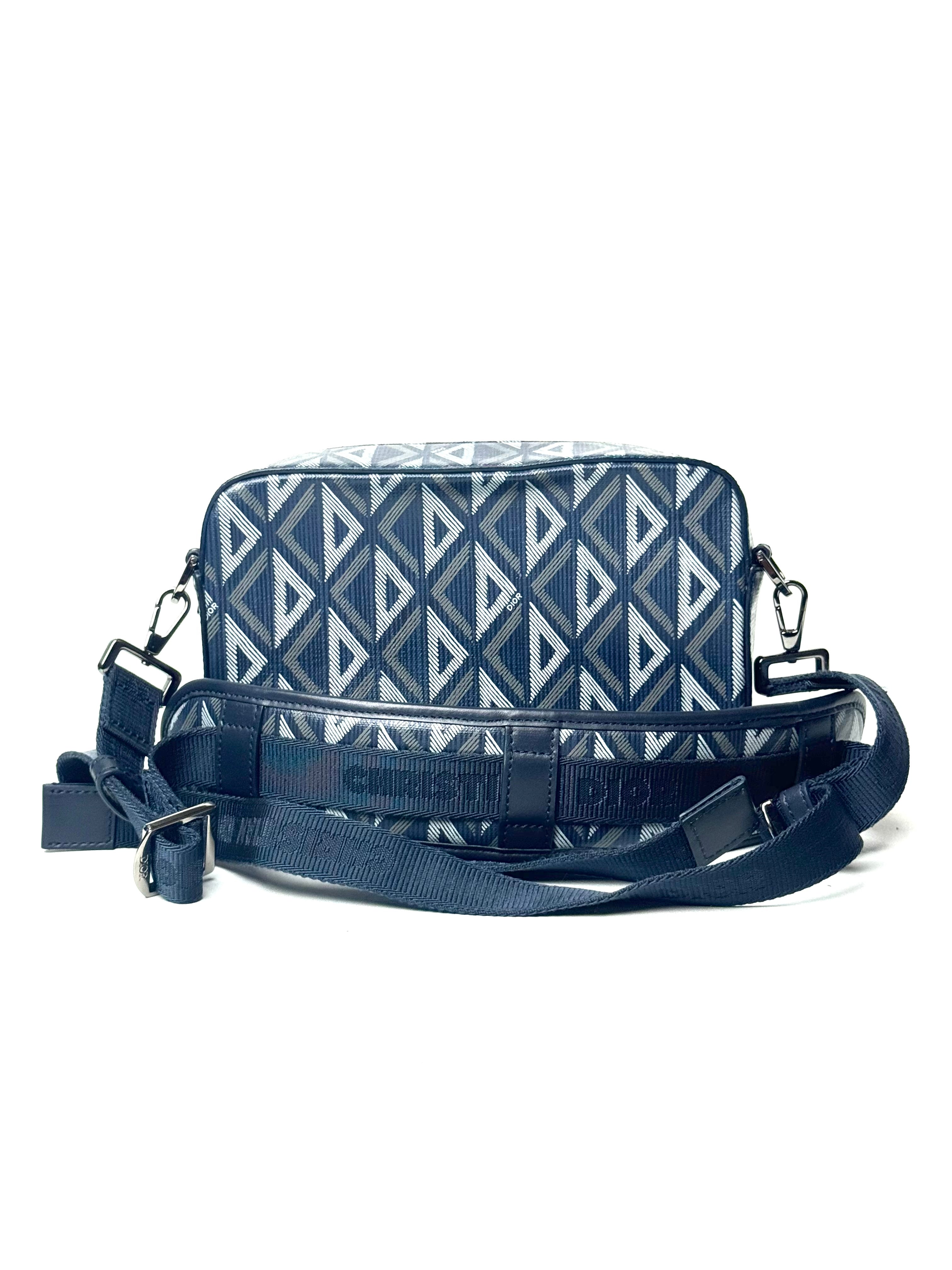 Christian Dior Diamond Navy Safari Messenger Bag