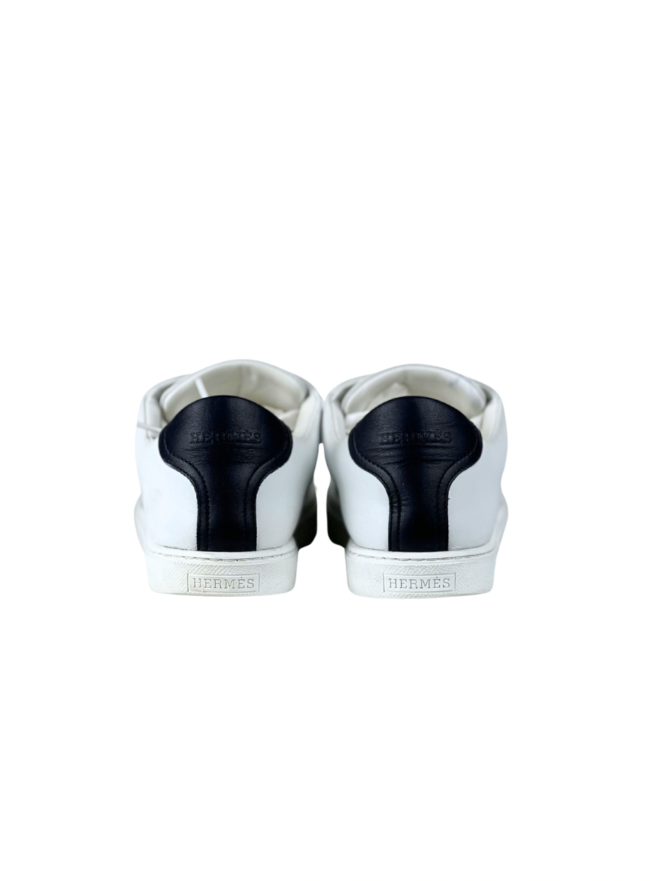 Hermès White / Black Avantage Leather Sneakers