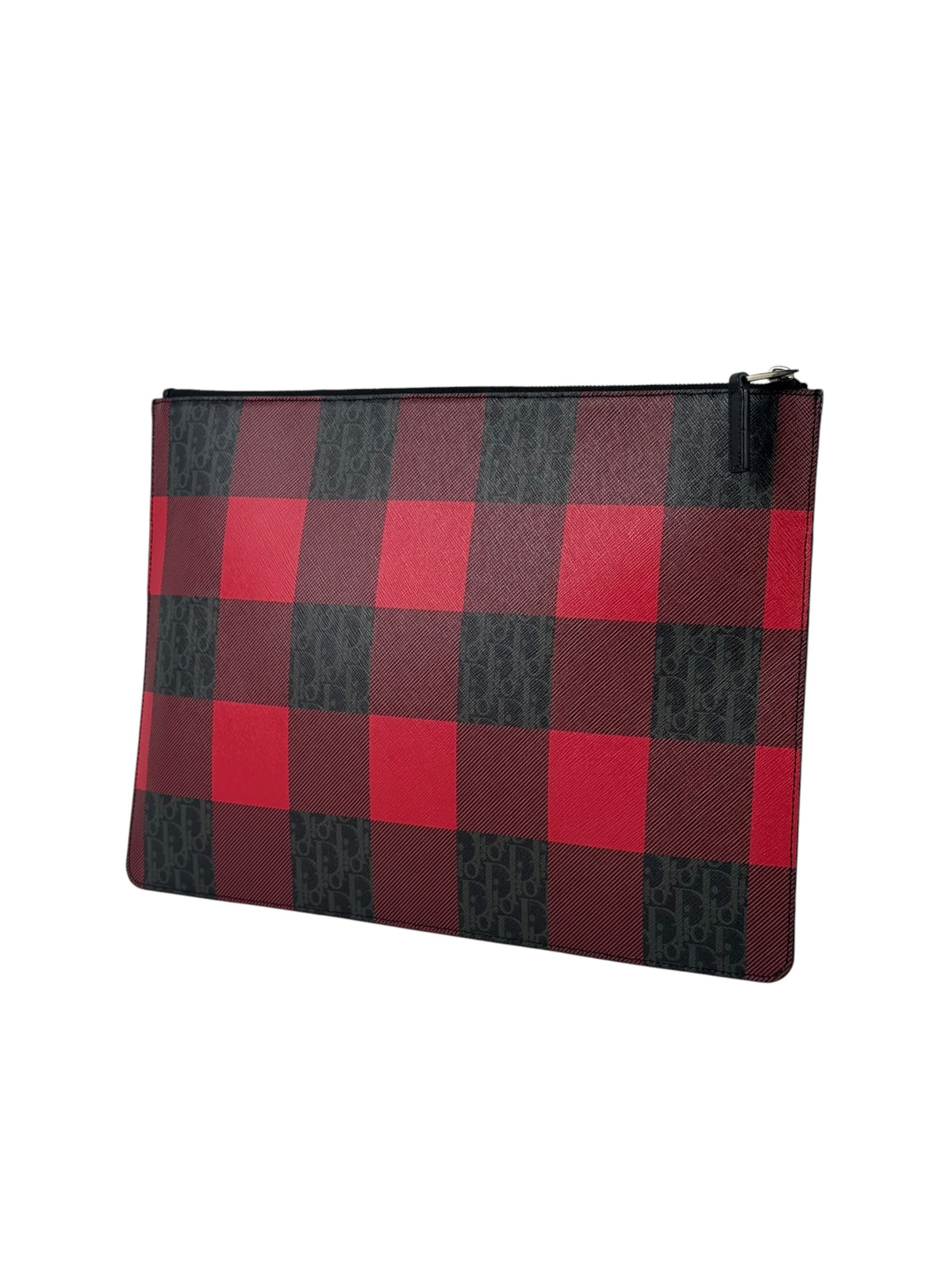 Christian Dior Homme Oblique Checkered Canvas Clutch
