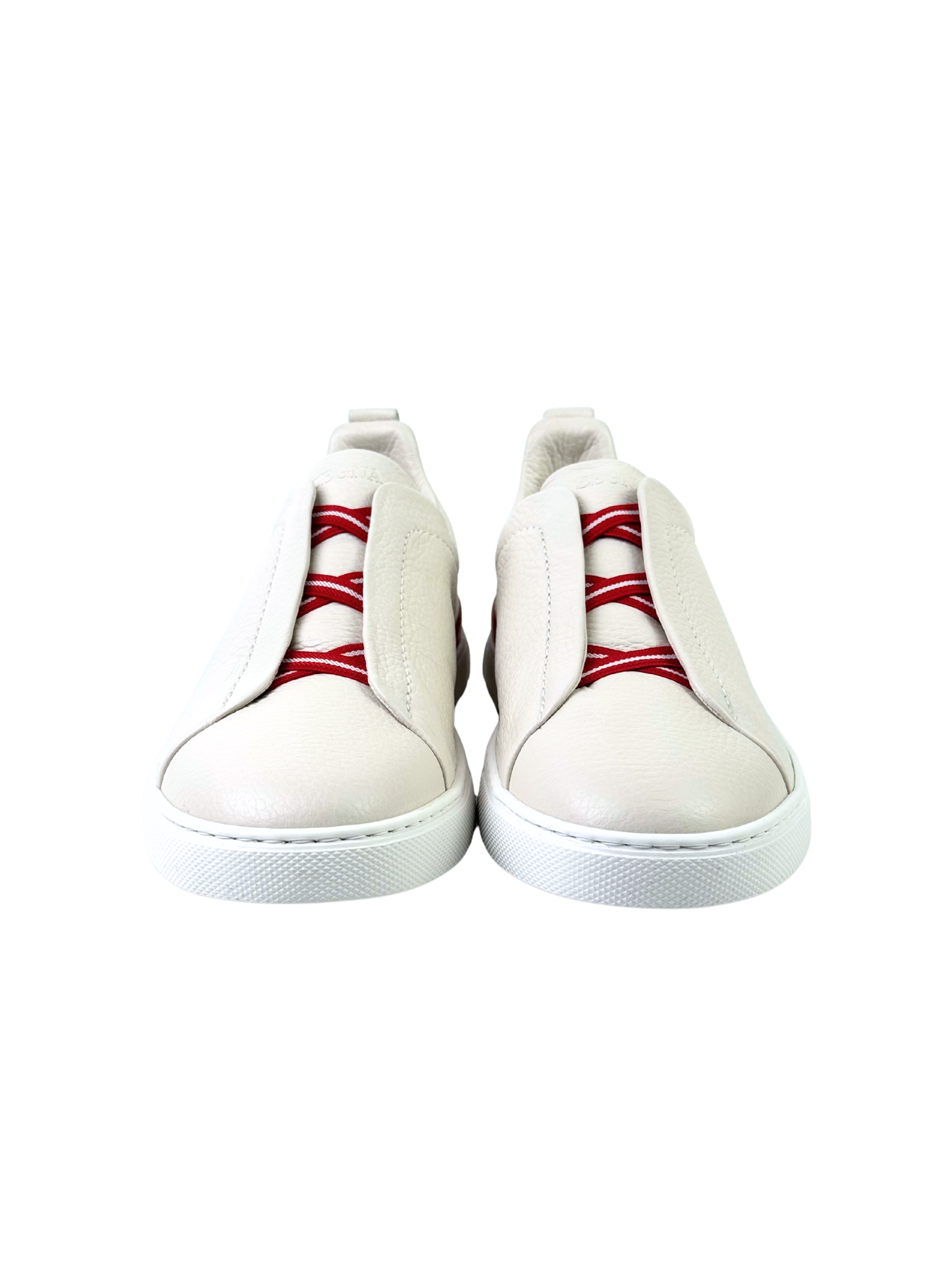 Zegna Japan Exclusive Triple Stitch Deerskin White Slip-On