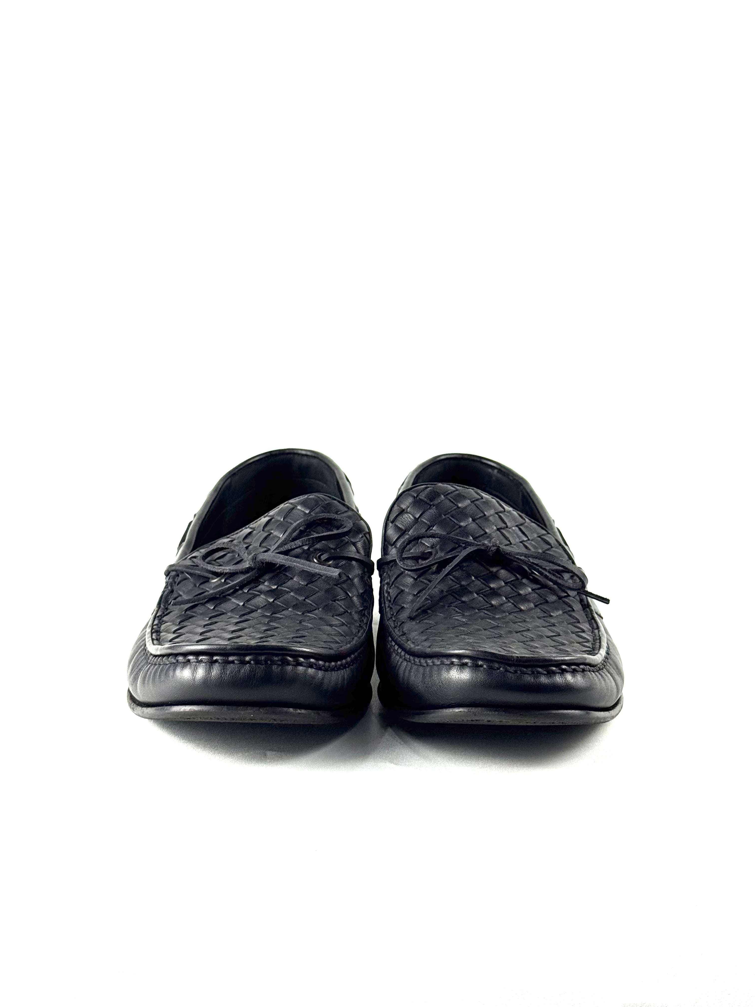 Bottega Veneta Intrecciato Black Leather Loafers