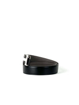 Hermès H Silver Buckle Black Grey Leather Reversible Belt 3