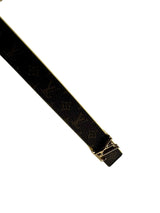 Louis Vuitton Gold Buckle 20MM Monogram Macassar Belt 6