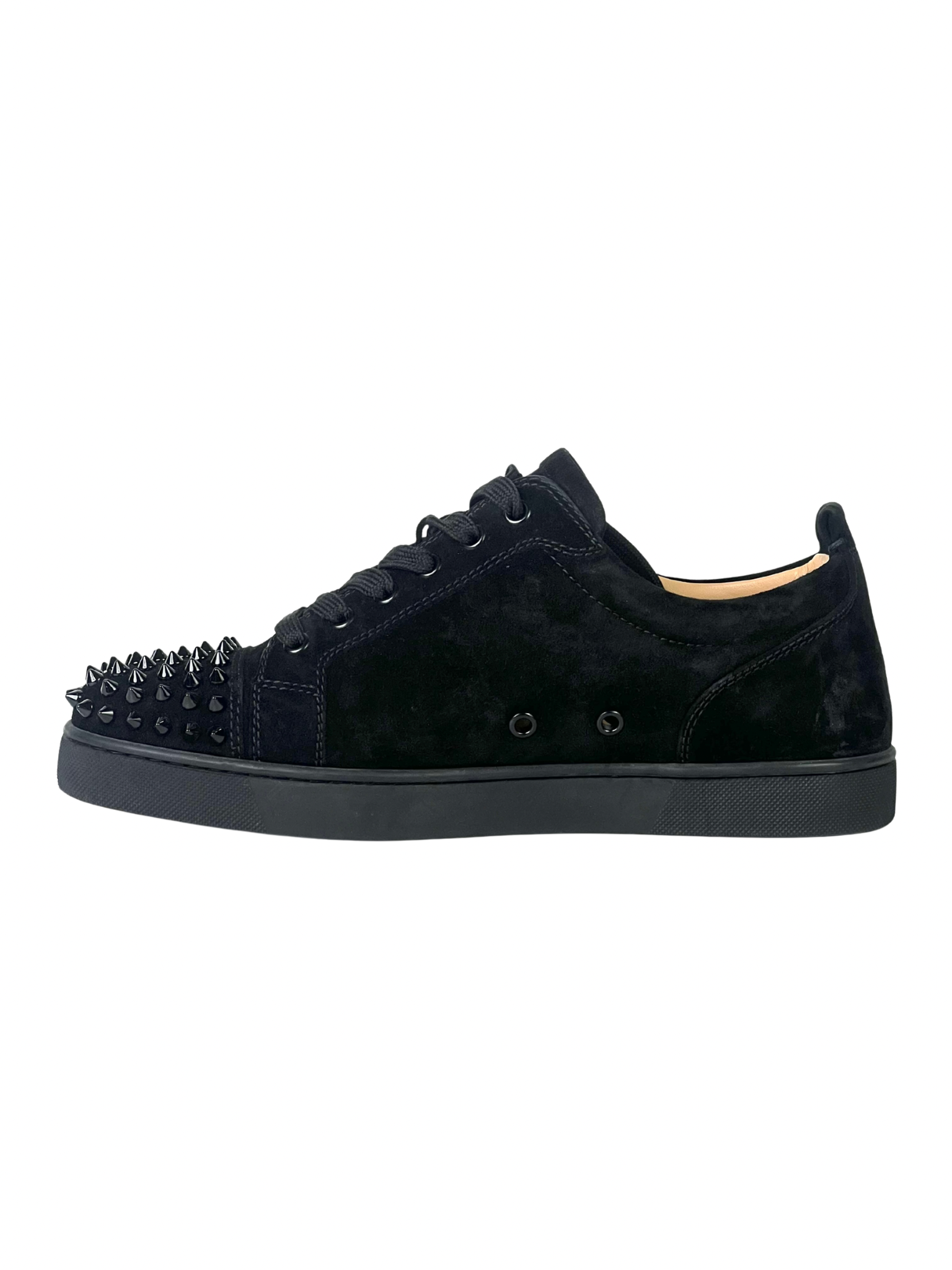 Christian Louboutin Junior Spike Suede Black Sneakers