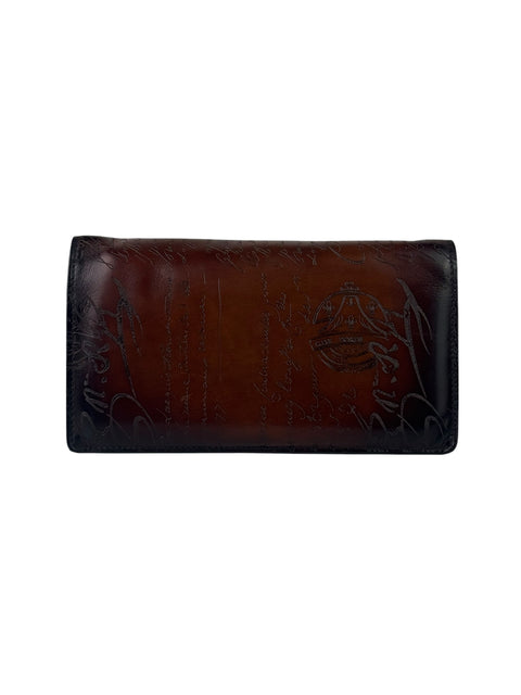 Berluti Scritto Venezia Leather Brown Long Wallet