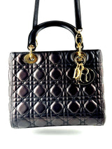 Christian Dior Medium Lady Dior Black Cannage Lambskin Bag 6