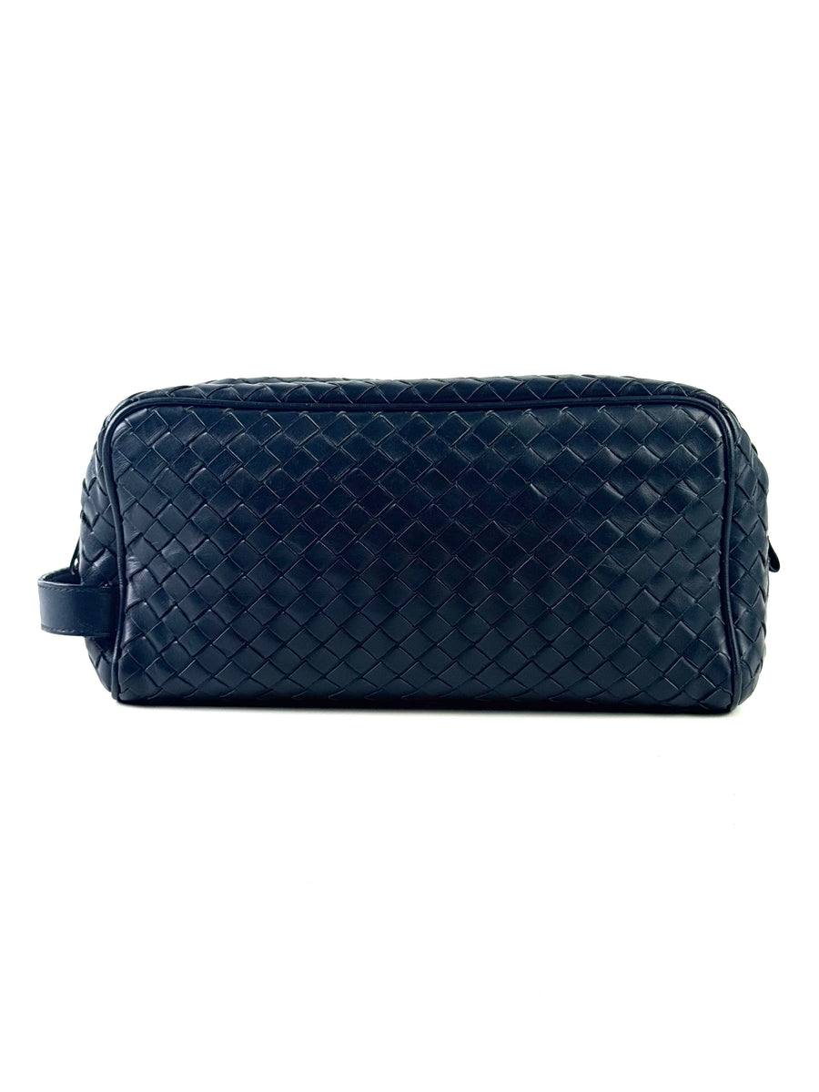 Bottega Veneta Intrecciato Navy Toiletry Pouch