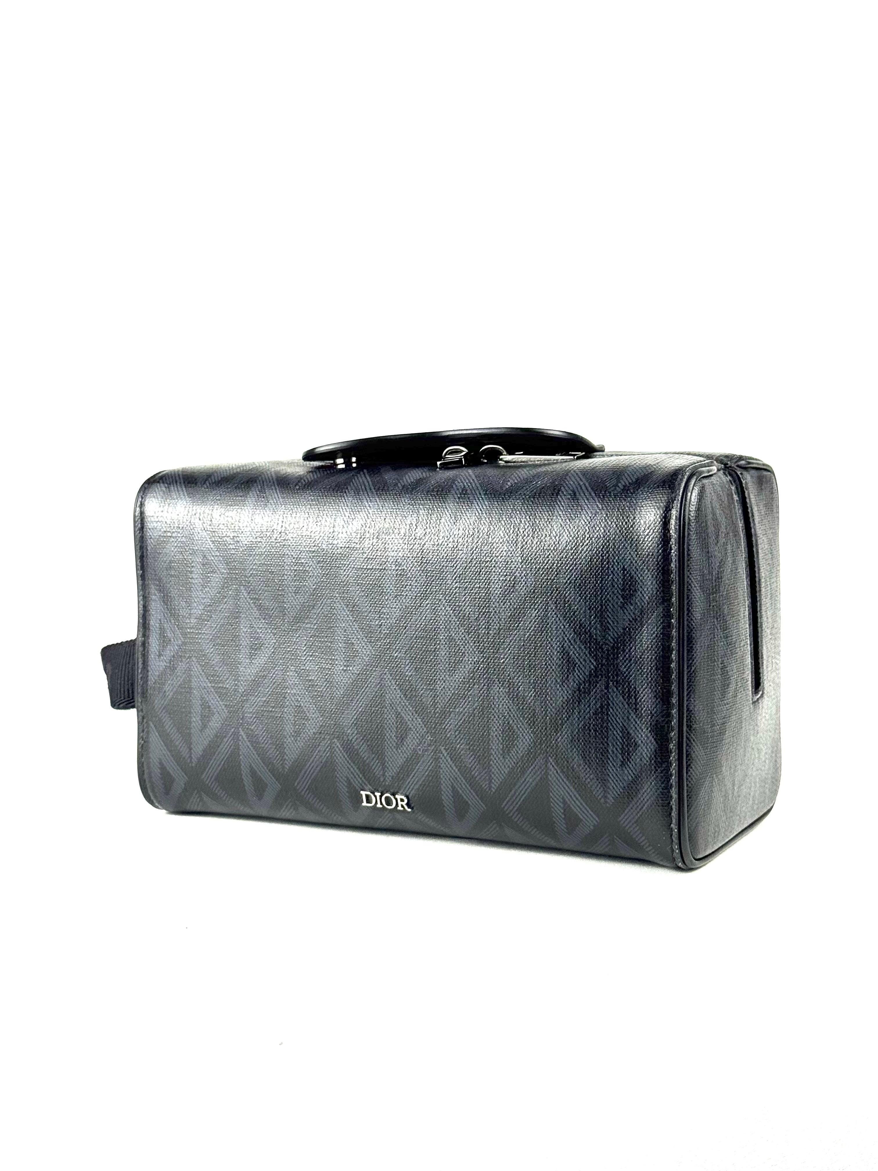 Christian Dior Diamond Black Lingot Toiletry Pouch Bag