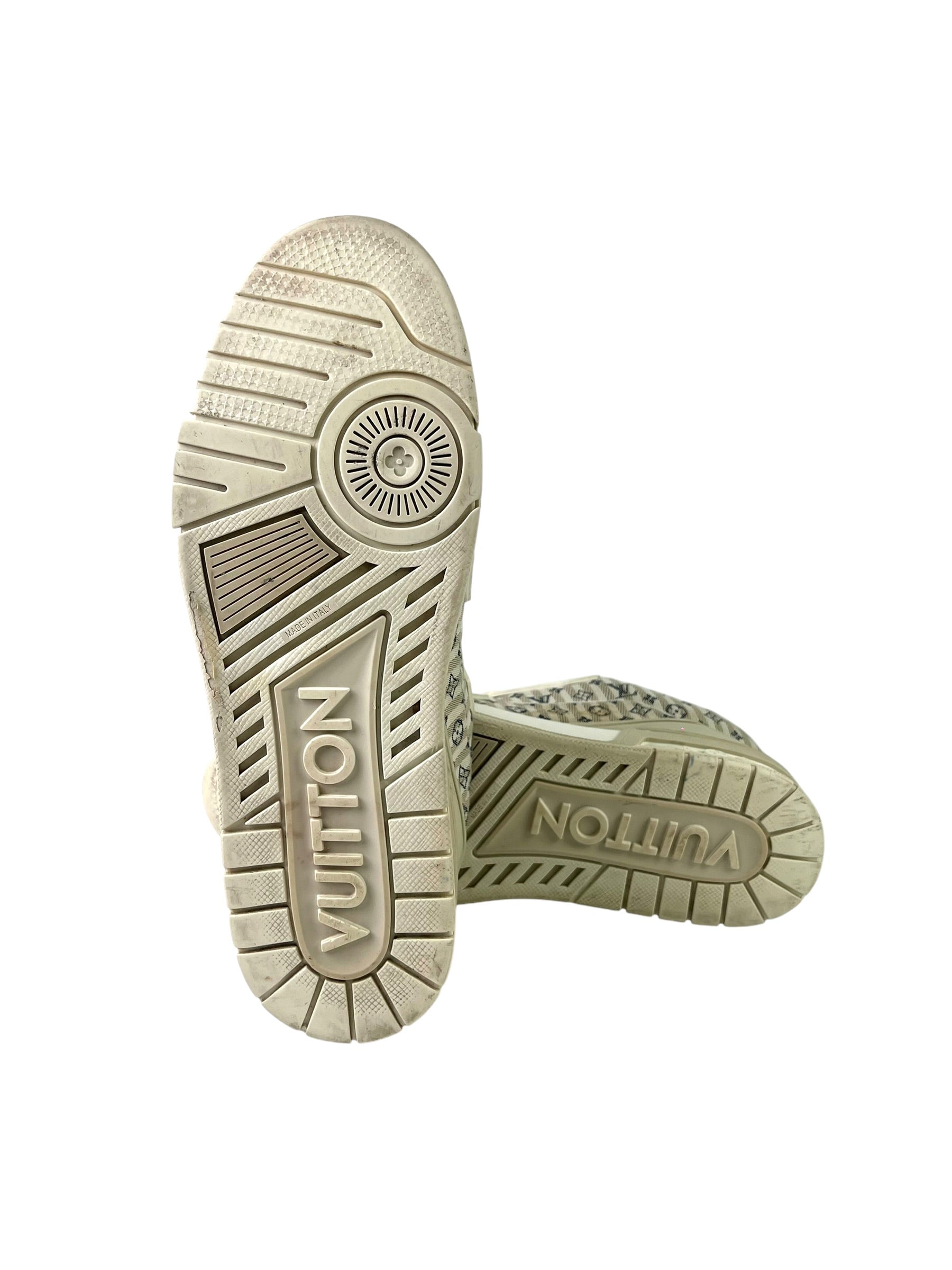 Louis Vuitton Trainer Monogram Stripe Beige Sneakers