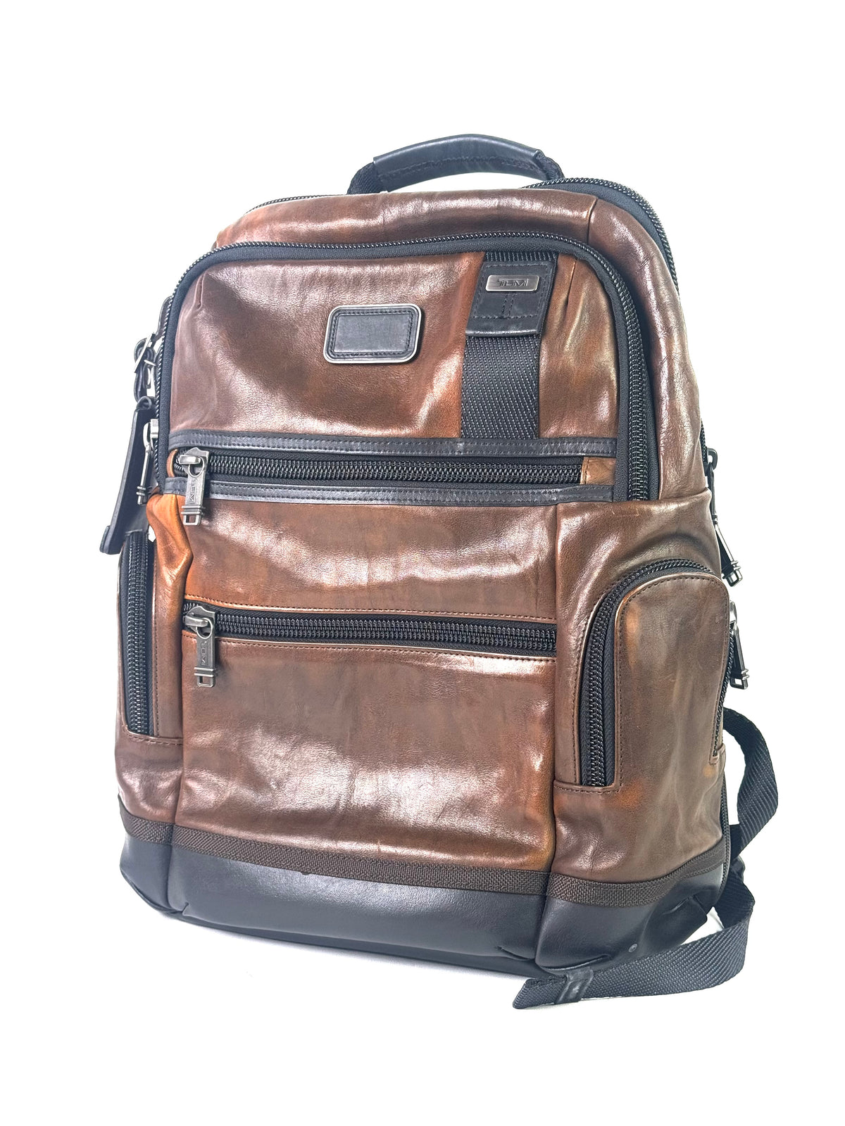 Tumi Brown Alpha Bravo Brown Leather Backpack