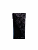 Christian Dior Oblique Jacquard & Leather Black Long Wallet 1