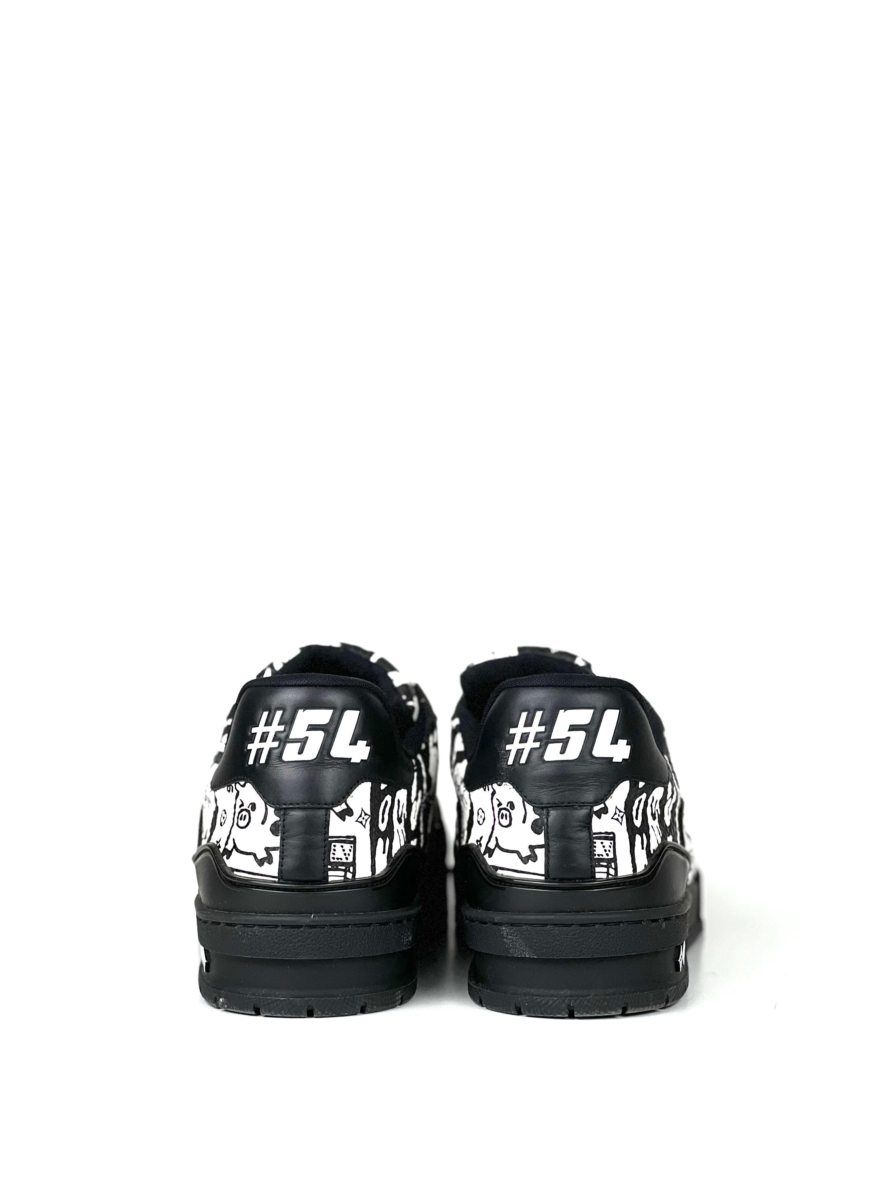 Louis Vuitton Trainer B&W Comic Leather Sneakers