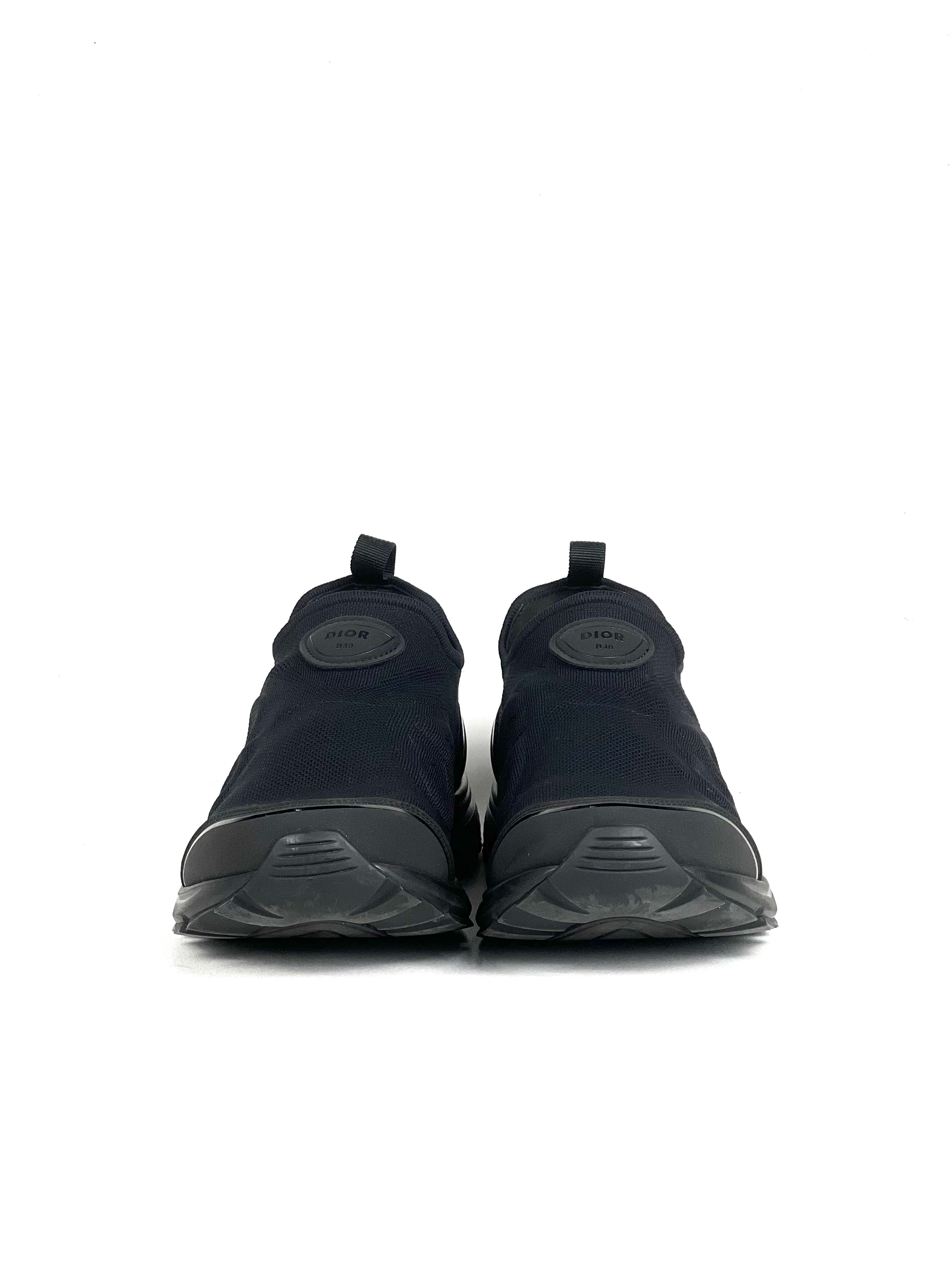 Christian Dior B30 Countdown Slip-On Black Mesh Sneakers
