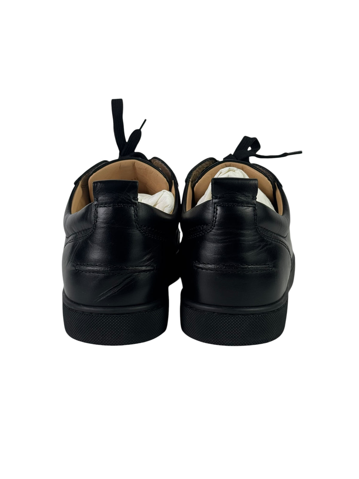 Christian Louboutin Junior Spike Calf Skin Black Sneakers