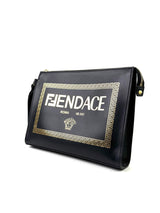 Fendi x Versace Leather Logo Black Clutch 3