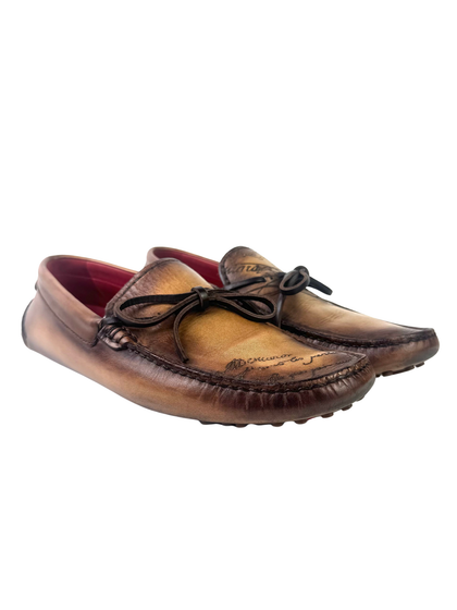 Berluti Enzo Scritto Brown Loafers