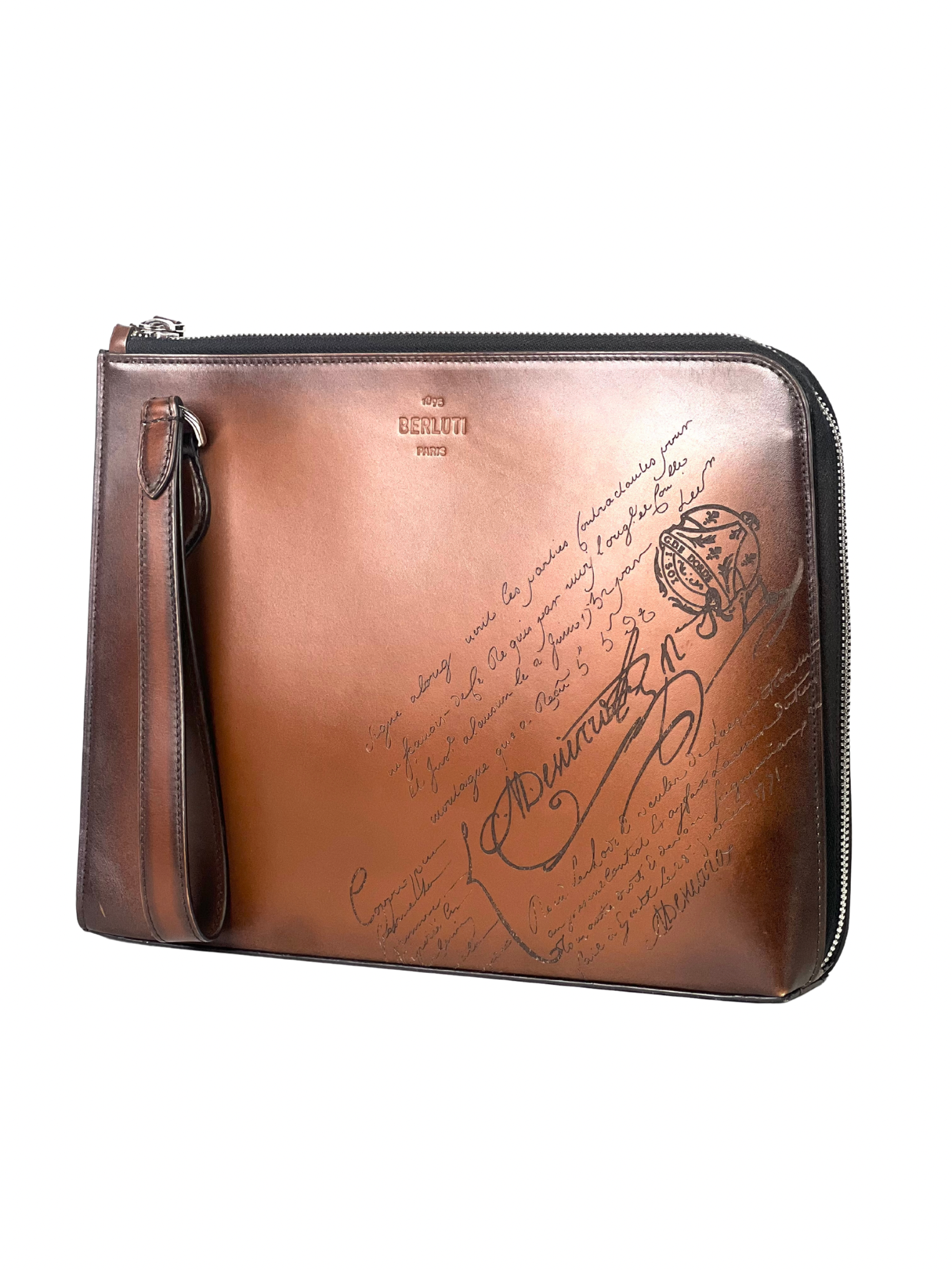 Berluti Scritto Nino Standing Pouch With Strap