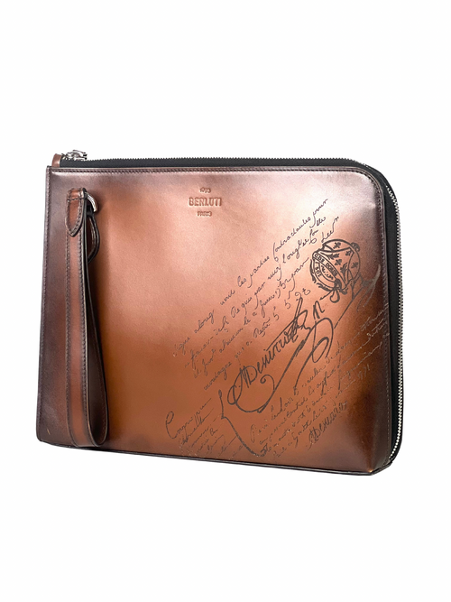 Berluti Scritto Nino Standing Pouch With Strap