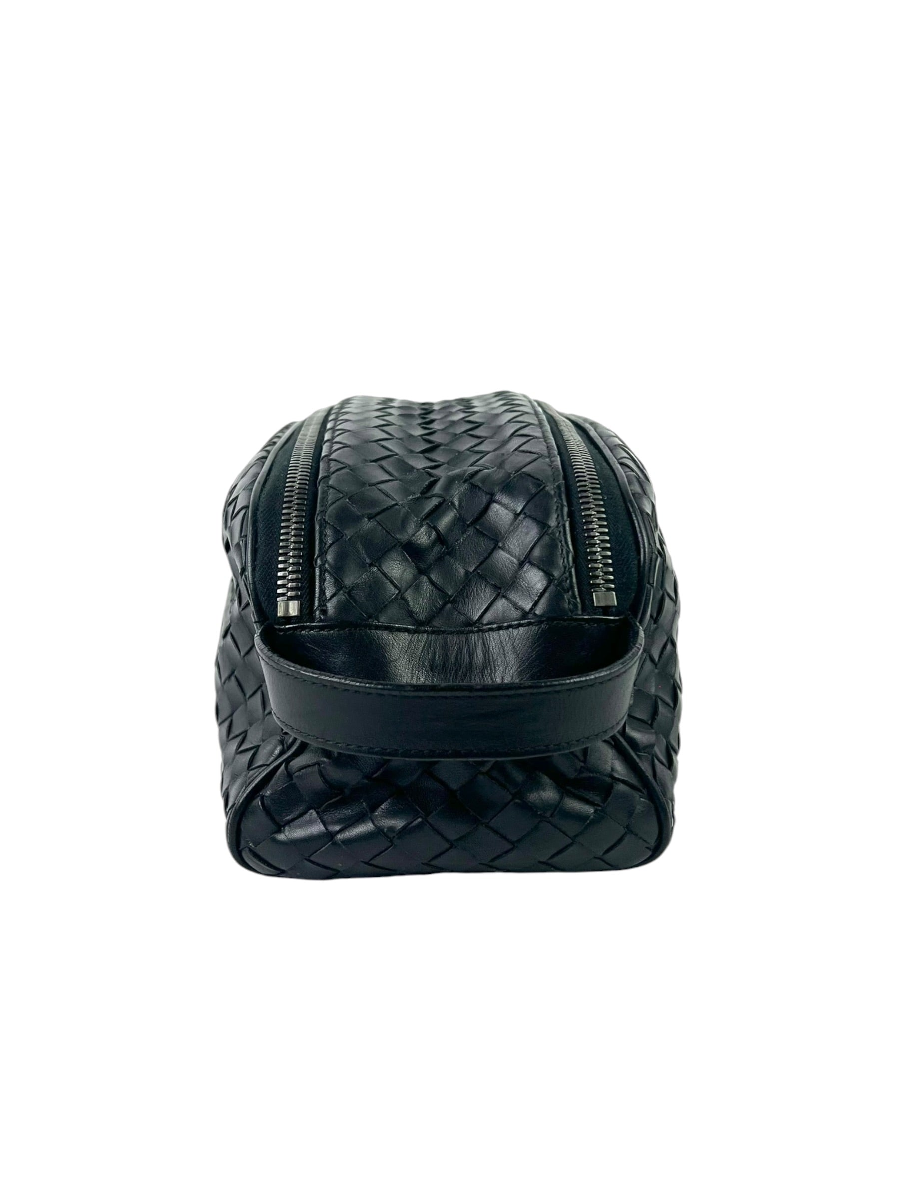 Bottega Veneta Intrecciato Black Toiletry Pouch