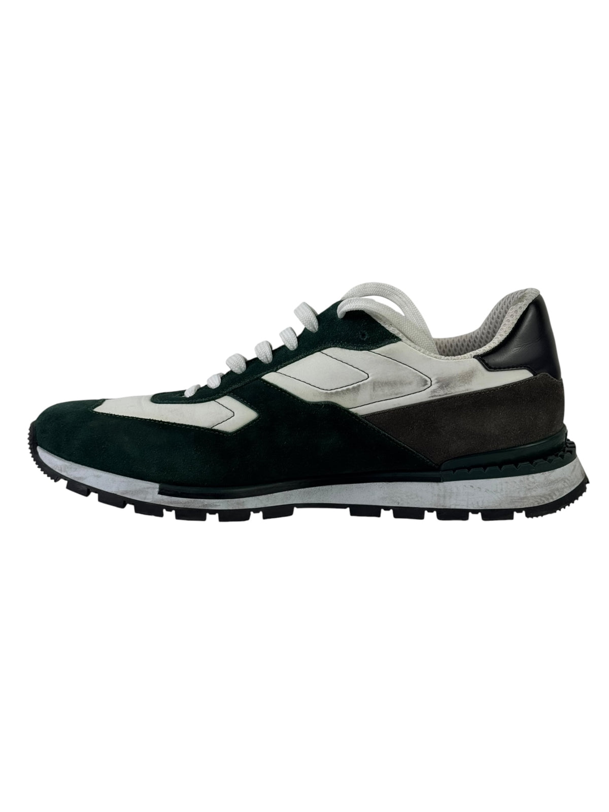 Berluti Scritto Green Suede & Leather Low Sneakers