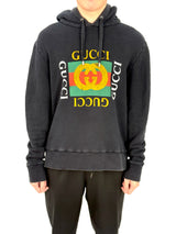 Gucci GG Distressed Logo Black Hoodie 1