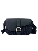 Christian Dior Heritage Saddle Grain Leather & Oblique Jacquard Slingbag 1