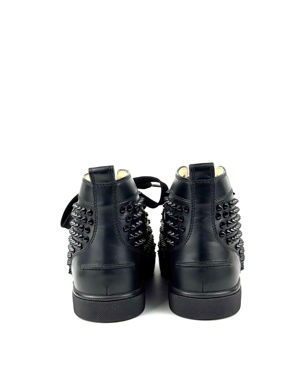 Christian Louboutin High Top Calf Black Sneakers