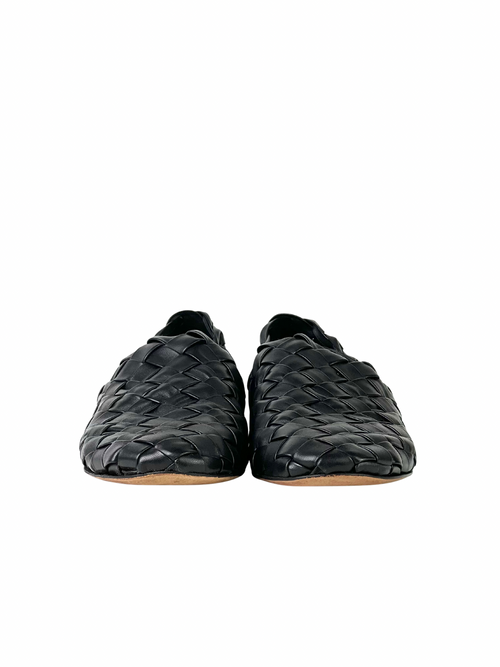 Bottega Veneta Intrecciato Black Leather Slipper